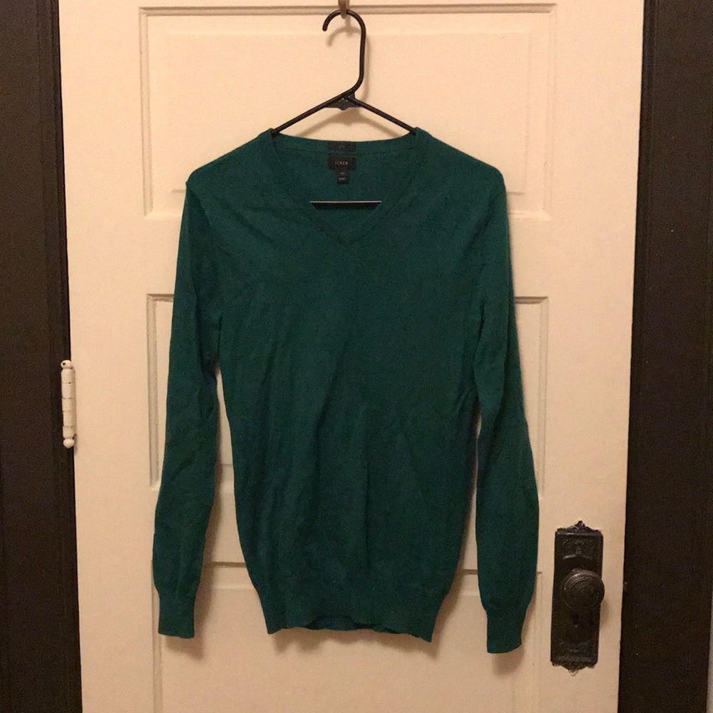 J. Crew Merino Wool green sweater slim fit XS